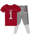 Wes & Willy Preschool Boys And Girls  Scarlet Ohio State Buckeyes Football Player V-neck T-shirt And In Scarlet