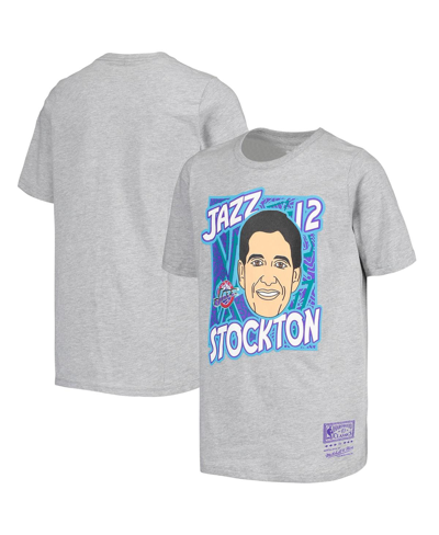 Mitchell & Ness Big Boys  John Stockton Gray Utah Jazz Hardwood Classics King Of The Court Player T-s