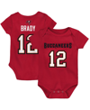 Outerstuff Unisex Infant Tom Brady Red Tampa Bay Buccaneers Mainliner Player Name Number Bodysuit In Red