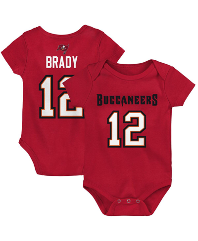 Outerstuff Babies' Unisex Infant Tom Brady Red Tampa Bay Buccaneers Mainliner Player Name Number Bodysuit