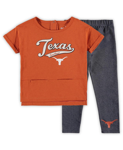 Genuine Stuff Girls Preschool Texas Orange Texas Longhorns Stadium T-shirt And Leggings Set
