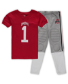 Wes & Willy Preschool Boys And Girls  Scarlet Ohio State Buckeyes Football Player V-neck T-shirt And In Scarlet