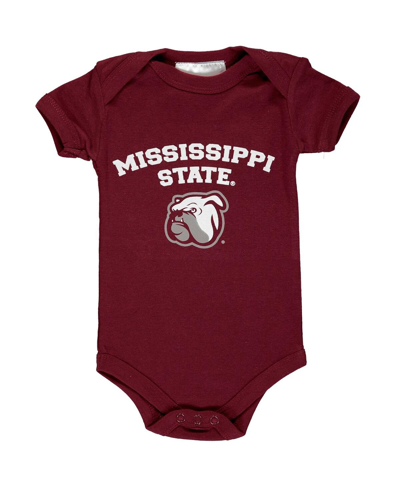 Two Feet Ahead Infant Boys And Girls Maroon Mississippi State Bulldogs Arch & Logo Bodysuit