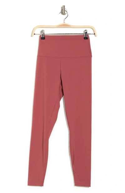 90 Degree By Reflex Superflex High Rise Elastic Free Ankle Leggings In Terracotta