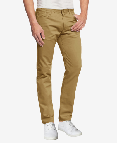 Galaxy By Harvic Men's 5-pocket Ultra-stretch Skinny Fit Chino Pants In Timber