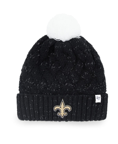 47 Brand Women's '47 Black New Orleans Saints Fiona Logo Cuffed Knit Hat With Pom