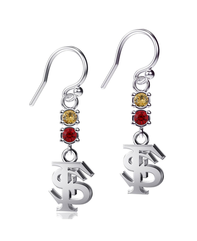 Dayna Designs Women's  Florida State Seminoles Silver-tone Dangle Crystal Earrings