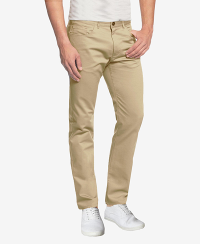 Galaxy By Harvic Men's 5-pocket Ultra-stretch Skinny Fit Chino Pants In Khaki