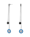 Simran Women's Carolina Panthers Dual Strand Shambala Earrings In Black