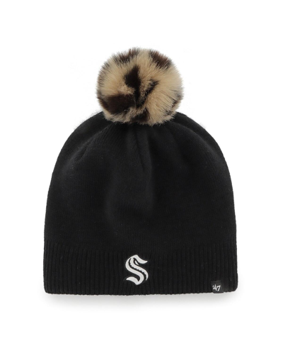 47 Brand Women's '47 Black Seattle Kraken Serengeti Knit Beanie With Pom