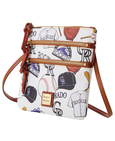 Dooney & Bourke Women's  Colorado Rockies Game Day Triple-zip Crossbody Purse In White