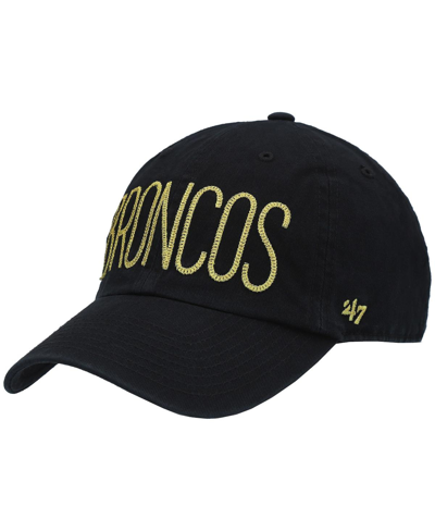 47 Brand Women's '47 Black Denver Broncos Shimmer Text Clean Up Adjustable Hat