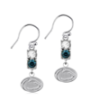 DAYNA DESIGNS WOMEN'S DAYNA DESIGNS PENN STATE NITTANY LIONS SILVER-TONE DANGLE CRYSTAL EARRINGS