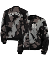 THE WILD COLLECTIVE WOMEN'S THE WILD COLLECTIVE BLACK NEW YORK YANKEES CAMO SHERPA FULL-ZIP BOMBER JACKET