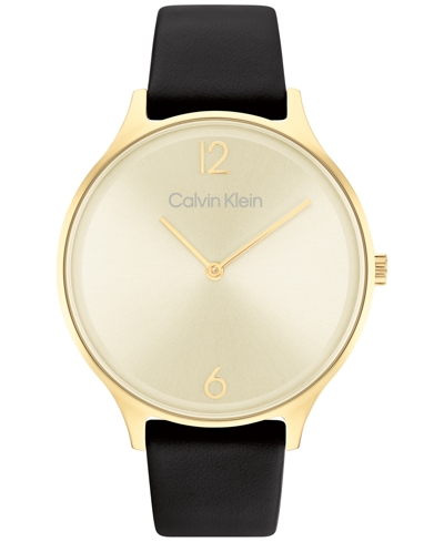 Calvin Klein Black Leather Strap Watch 38mm