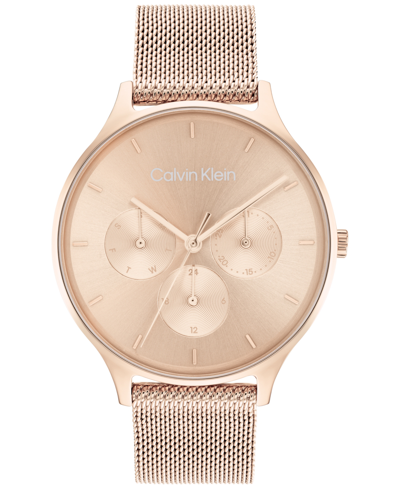 Calvin Klein Carnation Gold-tone Mesh Bracelet Watch 38mm Women's Shoes