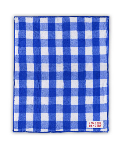 Logo Brands New York Rangers 50" X 60" Buffalo Check Frosty Fleece Blanket In Multi