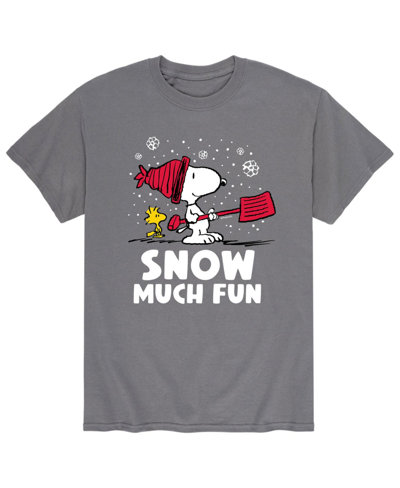 Airwaves Men's Peanuts Snow Much Fun T-shirt In Gray