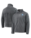 COLUMBIA MEN'S COLUMBIA PHILADELPHIA 76ERS HEATHERED CHARCOAL FLANKER FULL-ZIP JACKET