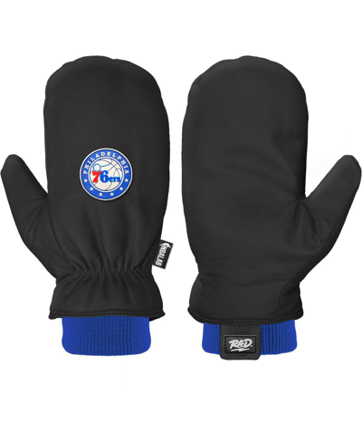 Rad Gloves Men's And Women's Philadelphia 76ers Team Snow Mittens In Black