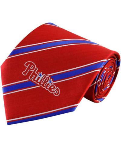 Eagles Wings Men's Philadelphia Phillies Woven Poly Striped Tie In Red