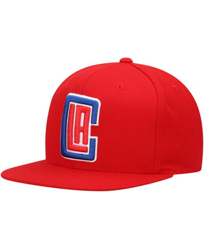 MITCHELL & NESS MEN'S MITCHELL & NESS RED LA CLIPPERS TEAM GROUND SNAPBACK HAT