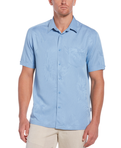 Cubavera Men's Big & Tall Floral Textured Jacquard Short Sleeve Shirt In Allure