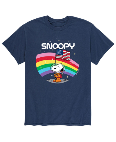 Airwaves Men's Peanuts Space American Flag T-shirt In Blue