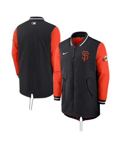 NIKE MEN'S NIKE BLACK SAN FRANCISCO GIANTS AUTHENTIC COLLECTION DUGOUT PERFORMANCE FULL-ZIP JACKET