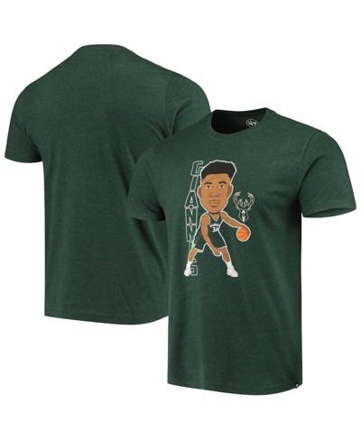 47 Brand Men's '47 Giannis Antetokounmpo Heather Hunter Green Milwaukee Bucks Bobblehead T-shirt