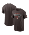 Nike Men's Cleveland Browns Legend Logo Essential 3 T-shirt In Brown