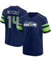 Fanatics Men's Dk Metcalf College Navy Seattle Seahawks Hashmark Name And Number V-neck T-shirt In Navy