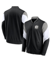 Fanatics Men's  Branded Black, Gray Brooklyn Nets League Best Performance Full-zip Jacket In Black/gray