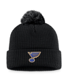 Fanatics Men's  Black St. Louis Blues Cuffed Knit Hat With Pom In Black