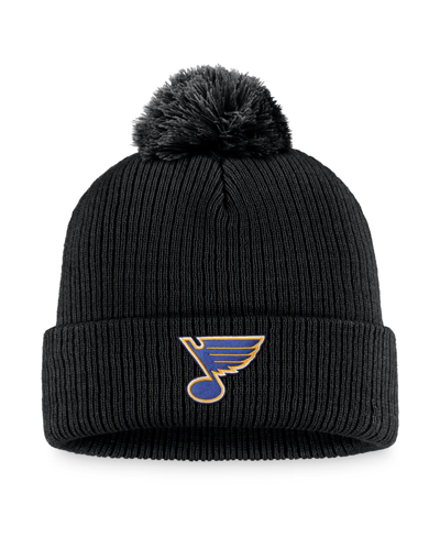 Fanatics Men's  Black St. Louis Blues Cuffed Knit Hat With Pom