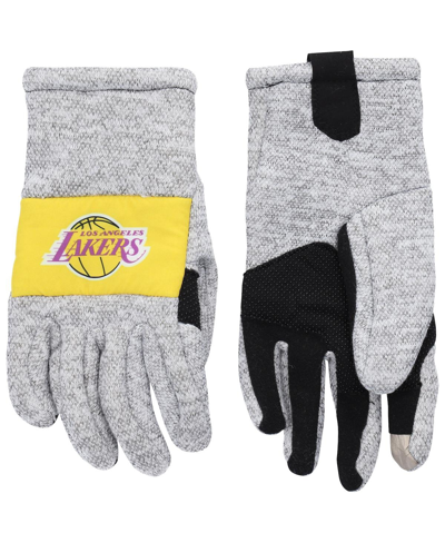 Foco Men's  Grey Los Angeles Lakers Team Knit Gloves