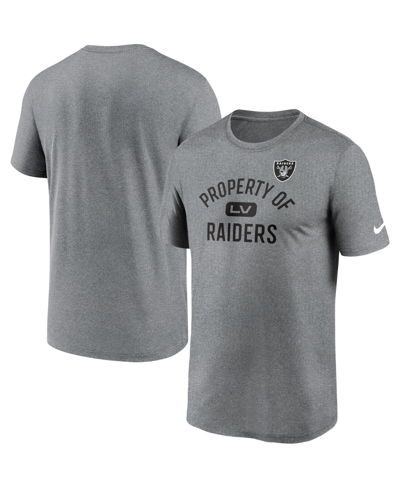Nike Men's Heather Charcoal Las Vegas Raiders Property Of Legend Performance T-shirt