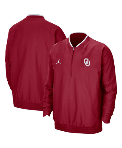 Jordan Men's  Crimson Oklahoma Sooners 2021 Coach Half-zip Jacket