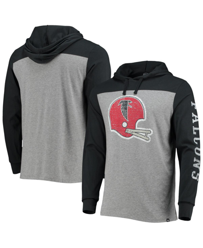 47 Brand Men's '47 Heathered Gray Atlanta Falcons Franklin Wooster Throwback Long Sleeve Hoodie T-shirt