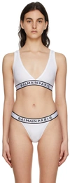 BALMAIN WHITE NYLON BRA