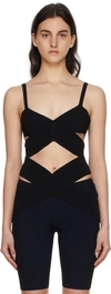 Dion Lee Black X Tank Top In Black/navy