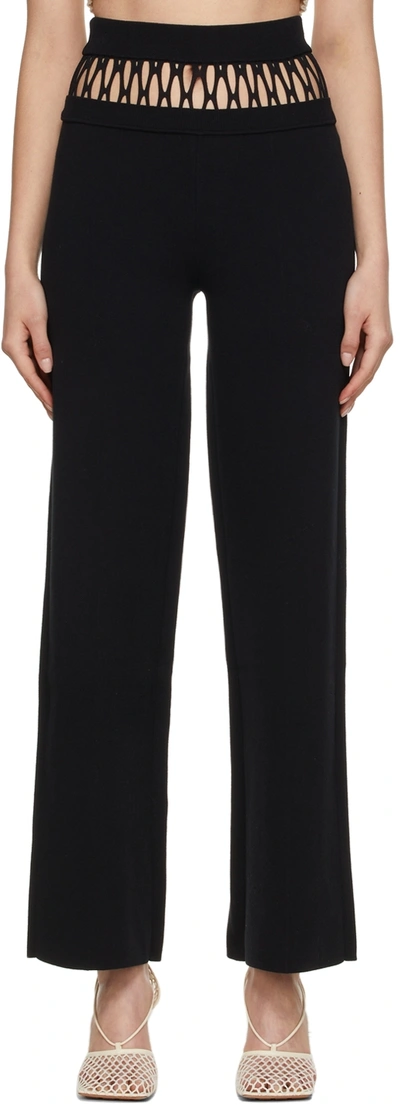 Dion Lee Cut-out Regular-fit Wide Stretch-woven Trousers In Black