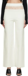 Dion Lee White Fishnet Tailored Trousers In Ivory/ivory