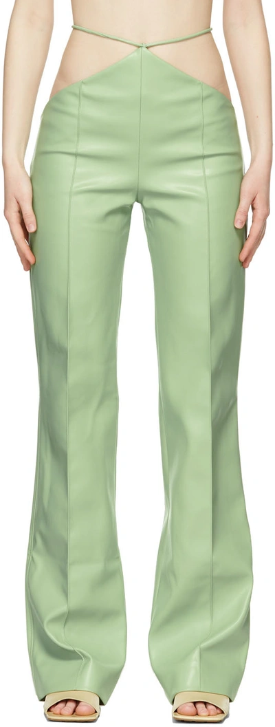 Aleksandre Akhalkatsishvili Green Faux-leather Trousers In Pistachio