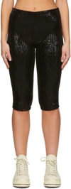 We11 Done Glittered Mesh Biker Shorts In Black