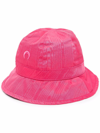 Marine Serre Embroidered Moon Bell Bucket Hat In Pink