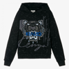 KENZO TEEN BOYS BLACK TIGER HOODIE