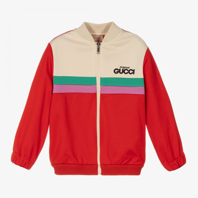 Gucci Babies' Girls Red Zip Up Jersey Jacket