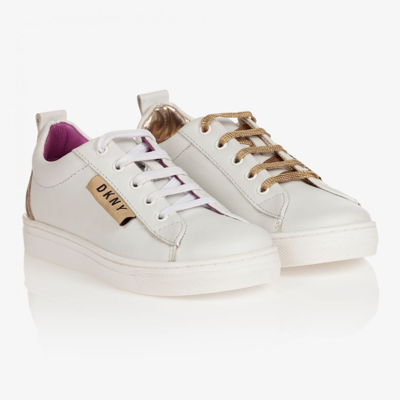 Dkny Kids' Girls White Leather Trainers