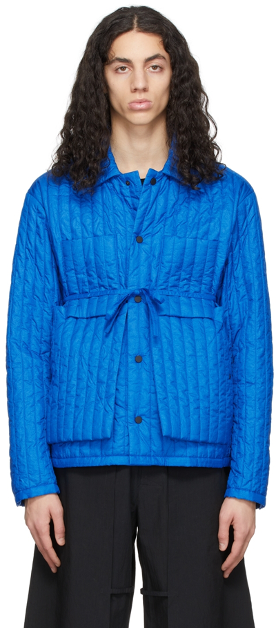 Craig Green Quilted Single-breasted Jacket In Blue